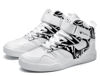 Picture of KUXIE Shoes Men's High Top Fashion Sneakers Outdoor Casual Sports Shoes Training Leather Shoes Mens Flats (M729-white-black, 8.5, Numeric_8_Point_5) - Size: 8.5