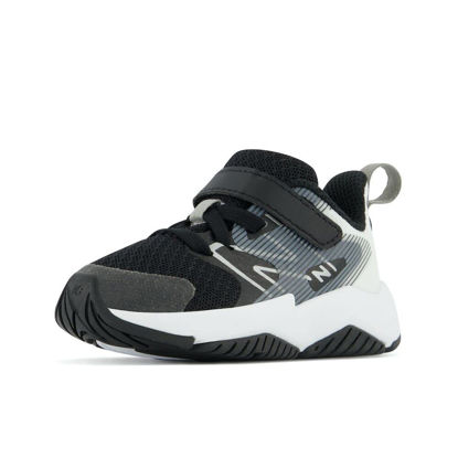 Picture of New Balance Kid's Rave Run V2 Hook and Loop Running Shoe, Black/White, 3 Wide Infant - Size: 3 Wide Infant