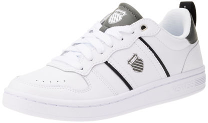 Picture of K-Swiss Men's Lozan Match Leather Sneaker, White/Black/Gunmetal, 6.5 - Size: 6.5