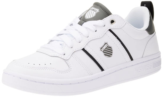 Picture of K-Swiss Men's Lozan Match Leather Sneaker, White/Black/Gunmetal, 6.5 - Size: 6.5