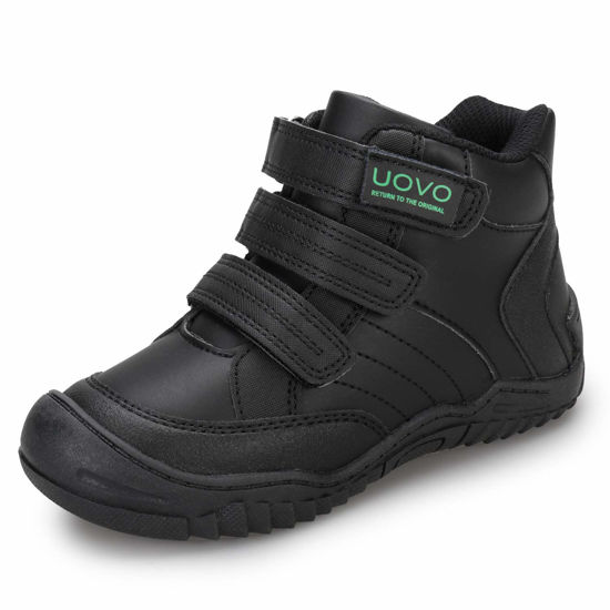 Picture of UOVO Boys Shoes Boys Sneakers Kids Running Shoes Waterproof Little Big Boy Shoes Hi Top Sport Athletic Boys Boots Shoes (Black2, Numeric_3_Point_5) - Size: 3.5 Big Kid