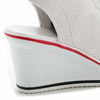 Picture of ALLINNINE Women's Sneaker Shoes High Heel Fashionable Canvas Shoes High Tube Lace Up Wedge Edge Zipper Slope Angle Shoes Size 4-11 (Peep-Toe White,6) - Size: 6