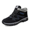 Picture of VARSKARC Man's Winter Thermal Velvet Velcro Buckle Trendy Joker Hiking Sneakers Black/Blue - Size: 8.5