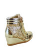 Picture of Forever Link Women's Fashion Glitter High Top Lace Up Wedge Sneaker Shoes Gold 7.5 - Size: 7.5