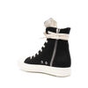 Picture of AmoreParis High Top Leather Sneakers for Women Platform Canvas Trainers Lace Up Comfort Walking Shoes in Black Canvas Size 5 - Size: 5