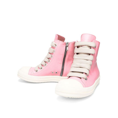 Picture of AmoreParis High Top Sneakers Jumbo Lace-up Trainers Comfort Zipper Platform Canvas Shoes Unisex Pink Size 9.5 - Size: 9.5