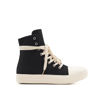 Picture of AmoreParis High Top Leather Sneakers for Women Platform Canvas Trainers Lace Up Comfort Walking Shoes in Black Canvas Size 11 - Size: 11