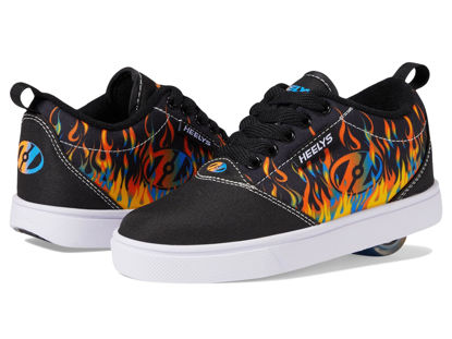 Picture of HEELYS Pro 20 Prints Skate Shoes for Kids (Little Kid/Big Kid/Adult) - Low-profile Wheels with ABEC Bearings Black/Orange/Blue/White 5 Big Kid (Men's 5) M - Size: 5 Little Kid