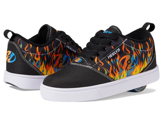 Picture of HEELYS Pro 20 Prints Skate Shoes for Kids (Little Kid/Big Kid/Adult) - Low-profile Wheels with ABEC Bearings Black/Orange/Blue/White 5 Big Kid (Men's 5) M - Size: 5 Little Kid