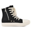 Picture of Kluolandi Women's High Top Sneakers Lace Up Canvas Shoes with Zipper Comfort Platform Walking Shoes in Black and White Canvas Size 11 - Size: 11
