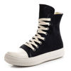 Picture of Kluolandi Womens High Top Sneakers Lace Up Canvas Shoes with Zipper Fashion Black White Platform Sneakers Shoes for Women Canvas Size 12 - Size: 12