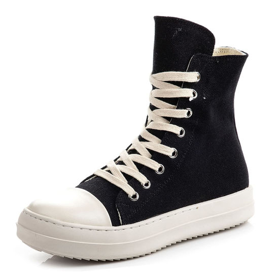 Picture of Kluolandi Womens High Top Sneakers Lace Up Canvas Shoes with Zipper Fashion Black White Platform Sneakers Shoes for Women Canvas Size 13 - Size: 13