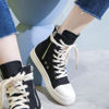 Picture of Kluolandi Womens High Top Sneakers Lace Up Canvas Shoes with Zipper Fashion Black White Platform Sneakers Shoes for Women Canvas Size 13 - Size: 13