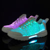 Picture of PYYIQI LED Fiber Optic Shoes Light Up Sneakers for Women Men Luminous Trainers Flashing Sneakers for Festivals, Christmas, Halloween, New Year Party with USB Charging, White 41 - Size: 8.5 Women/8 Men