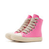 Picture of AmoreParis Women's High Top Sneakers Jumbo Lace-up Trainers Comfort Zipper Platform Canvas Shoes Unisex Fuchsia Size 6 - Size: 6