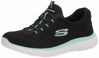 Picture of Skechers Women's Athleisure Sneaker, Black/Turquoise, 10 - Size: 10