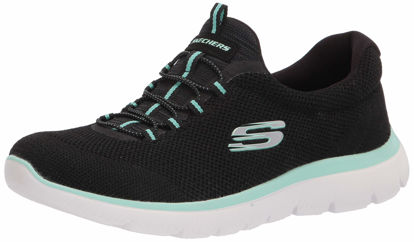 Picture of Skechers Women's Athleisure Sneaker, Black/Turquoise, 10 - Size: 10