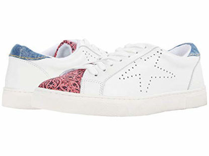 Picture of Steve Madden Rezume Red Multi Fashion Leather & Suede Lace-up Round-Toe Sneakers (Red Multi, 7.5) - Size: 7.5