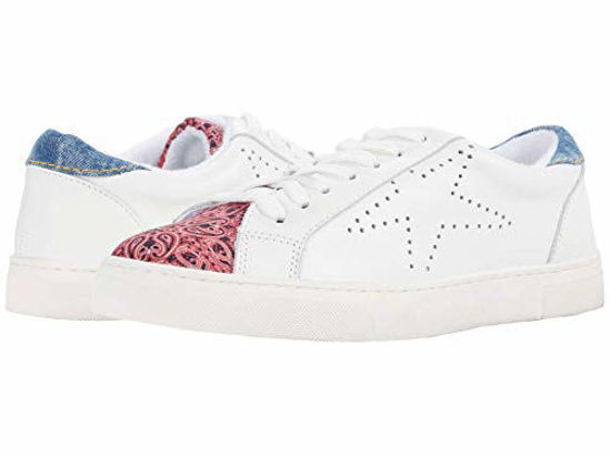 Picture of Steve Madden Rezume Red Multi Fashion Leather & Suede Lace-up Round-Toe Sneakers (Red Multi, 7.5) - Size: 7.5