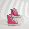 Picture of AmoreParis High Top Sneakers Jumbo Lace-up Trainers Comfort Zipper Platform Canvas Shoes Unisex Fuchsia Size 11 - Size: 11