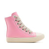 Picture of ATBELL Women's Pink High Top Sneakers Jumbo Lace-up Trainers Comfort Zipper Platform Canvas Shoes Unisex Casual Shoe Pink Size 8 - Size: 8
