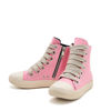 Picture of ATBELL Women's Pink High Top Sneakers Jumbo Lace-up Trainers Comfort Zipper Platform Canvas Shoes Unisex Casual Shoe Pink Size 8 - Size: 8