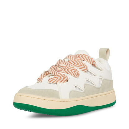 Picture of Steve Madden Women's Roaring Sneaker, White/Green, 8.5 - Size: 8.5