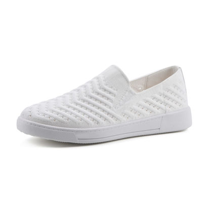 Picture of WHITE MOUNTAIN Shoes Women's Courage Sneaker, White/Fabric, 6 M - Size: 6
