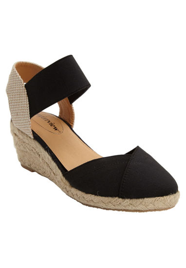 Picture of Comfortview Women's Wide Width The Abra Espadrille - 10 1/2 W, Black - Size: 10.5 Wide