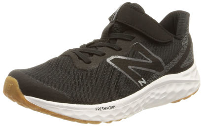 Picture of New Balance Boy's Fresh Foam Arishi V4 Hook and Loop Running Shoe, Black/White, 5 Toddler - Size: 5 Toddler