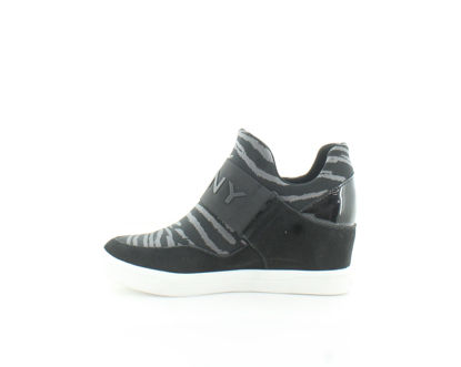 Picture of DKNY Women's High-Top Sneakers - Slip-On Shoes with Hidden Wedges, Black Logo Cosmos, 7.5 - Size: 7.5