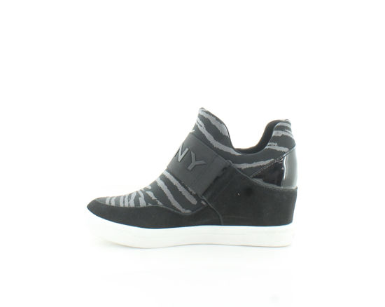 Picture of DKNY Women's High-Top Sneakers - Slip-On Shoes with Hidden Wedges, Black Logo Cosmos, 7.5 - Size: 7.5