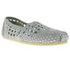Picture of TOMS Womens Woven Classics Slip On Alpargata Flat Shoes, Silver Satin, US 5 - Size: 5