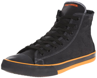 Picture of Harley-Davidson Footwear Men's Nathan Sneaker, BLK/Orange Vulcanized HI-TOP, 11.5 - Size: 11.5