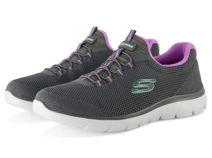 Picture of Skechers Women's Athleisure Sneaker, Charcoal/Lavendar, 7.5 - Size: 7.5