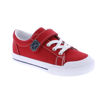Picture of FOOTMATES Jordan Strap Canvas Flats Boys and Girls Shoes - Tennis Sneakers with Wide Toe Box, Custom-Fit Insoles, Vulcanized Outsoles - Red, 7 Toddler (1-4 Years) - Size: 7 Toddler