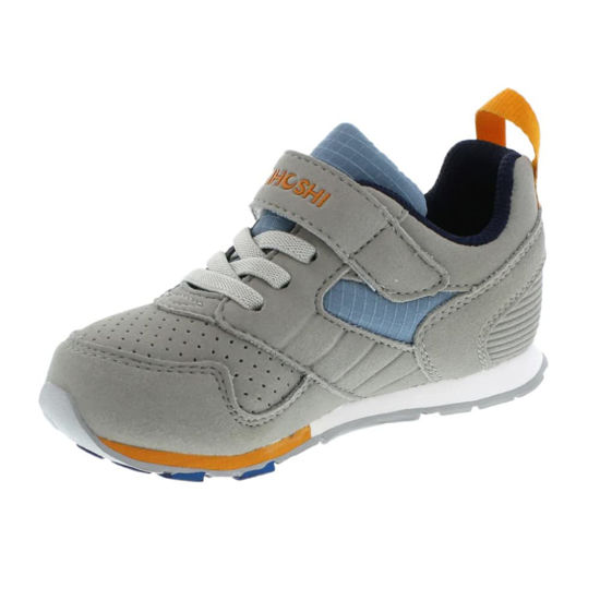 Picture of TSUKIHOSHI 2510 Racer Strap-Closure Machine-Washable Child Sneaker Shoe with Wide Toe Box and Slip-Resistant, Non-Marking Outsole - Gray/Sea, 12 Little Kid (4-8 Years) - Size: 12 Little Kid
