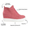 Picture of Journee Collection Womens Clara Wide Width Round Toe Inside Zip Wedge Sneakers Pink 9.5 Wide Womens US - Size: 9.5 Wide