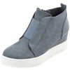 Picture of Journee Collection Womens Clara Comfort Wedge Heel Sneakers with Round-Toe and Perforated Details, Blue, 12 - Size: 12