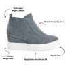Picture of Journee Collection Womens Clara Comfort Wedge Heel Sneakers with Round-Toe and Perforated Details, Blue, 12 - Size: 12