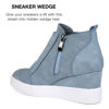 Picture of Journee Collection Womens Clara Comfort Wedge Heel Sneakers with Round-Toe and Perforated Details, Blue, 12 - Size: 12