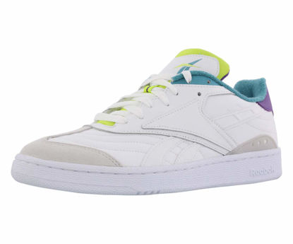 Picture of Reebok Club C Rc 1.0 Mens Shoes Size 6, Color: White/Regal Purple/Skull Grey - Size: 6