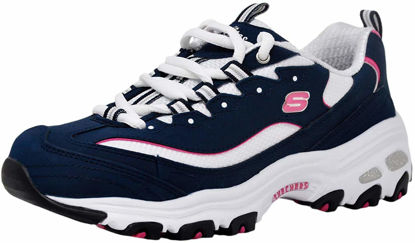 Picture of Skechers Sport Women's D'Lites Original Lace-Up Sneaker, Navy/Pink, 9 M US - Size: 9