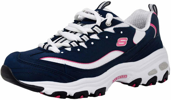 Picture of Skechers Sport Women's D'Lites Original Lace-Up Sneaker, Navy/Pink, 9 M US - Size: 9
