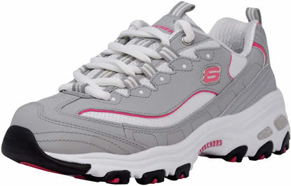 Picture of Skechers Sport Women's D'Lites Original Lace-Up Sneaker, Grey/Pink, 11 M US - Size: 11