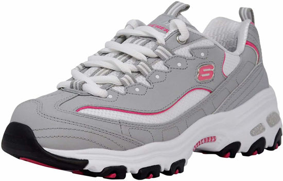 Picture of Skechers Sport Women's D'Lites Original Lace-Up Sneaker, Grey/Pink, 11 M US - Size: 11