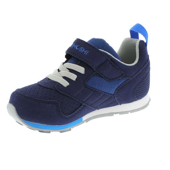 Picture of TSUKIHOSHI 2510 Racer Strap-Closure Machine-Washable Child Sneaker Shoe with Wide Toe Box and Slip-Resistant, Non-Marking Outsole - Navy/Blue, 9.5 Toddler (1-4 Years) - Size: 9.5 Toddler