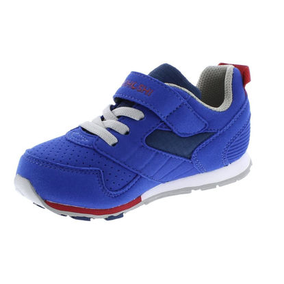 Picture of TSUKIHOSHI 2510 Racer Strap-Closure Machine-Washable Child Sneaker Shoe with Wide Toe Box and Slip-Resistant, Non-Marking Outsole, Royal/Red - 7.5 Toddler (1-4 Years) - Size: 7.5 Toddler