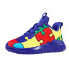 Picture of Soulsfeng Kids Tennis Shoes Lightweight Breathable Boys Running Shoe Fashion Athletic Walking Sneakers for Girls Olympic Blue Puzzle Pattern Little Kid 3 - Size: 3 Little Kid