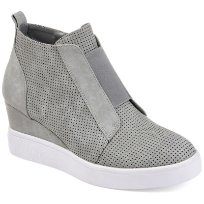 Picture of Journee Collection Womens Clara Sneaker Wedge Grey, 12 Womens US - Size: 12